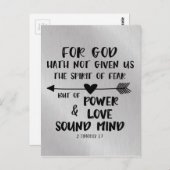Gott hat den Geist der Furcht-Bibel-Verse nicht ge Postkarte (Vorne/Hinten)