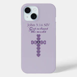 Gott hat die Welt so sehr geliebt Lavendel-Herz-Kr Case-Mate iPhone Hülle
