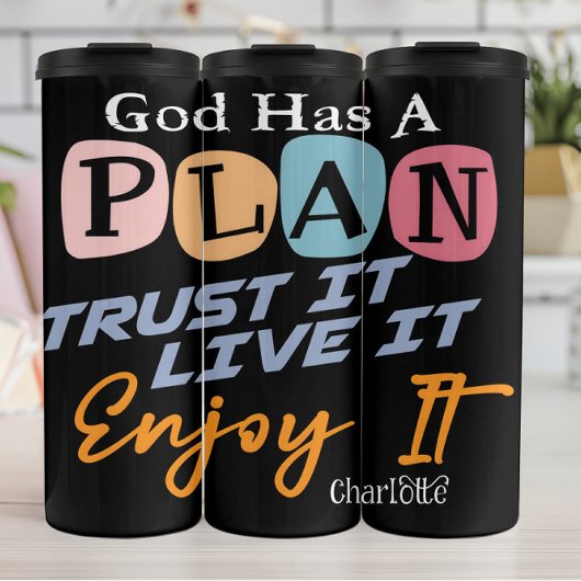 Gott hat einen Plan Genieße Thermosbecher