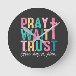 Gott hat einen Plan Runde Wanduhr