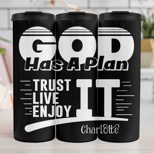 Gott hat einen Plan Vertraue Thermosbecher