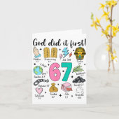 Gott hat es zuerst gemacht 67 Six Seven Meme Jesus Karte (Gelbe Blume)