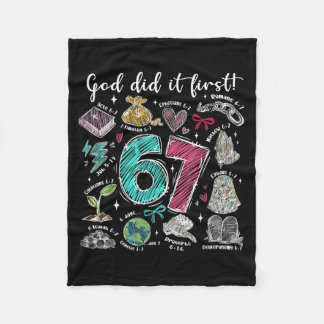 Gott hat es zuerst gemacht Christliches 6 7 Meme f Fleecedecke