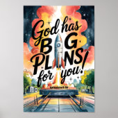 Gott hat große Pläne für Christliche Kinderzimmer  Poster (Vorne)