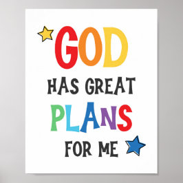 Gott hat große Pläne für mich Kinder Christlicher Poster