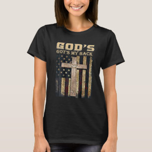 Gott hat meine hintere amerikanische Flagge Christ T-Shirt