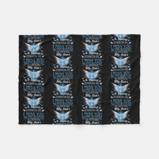 Gott hat meine Schwester im Himmel zu einer Engel  Fleecedecke (Vorderseite (Horizontal))