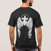 Gott hat meinen hinteren weißen Flügel T - Shirt (Rückseite)