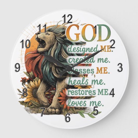 Gott hat mich entworfen... große wanduhr (Vorderseite)