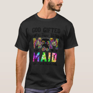 Gott hat mir zwei Titel Mama und Maid Leopard Gefä T-Shirt