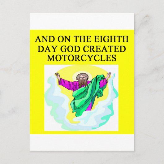 Gott hat Motorräder gebaut Postkarte (Vorderseite)
