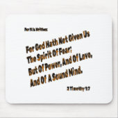 Gott hat uns den Geist der Angst nicht gegeben Mousepad (Vorne)
