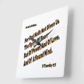 Gott hat uns den Geist der Angst nicht gegeben Quadratische Wanduhr (Winkel)