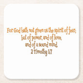 Gott hat uns den Geist der Angst nicht gegeben Rechteckiger Pappuntersetzer (Vorderseite)