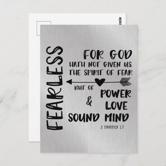 Gott hat uns keinen Geist der Furcht-Schrift gegeb Postkarte (Vorne/Hinten)