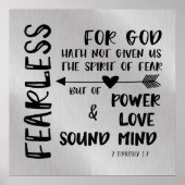 Gott hat uns nicht den Geist der Furcht-Schrift ge Poster (Vorne)