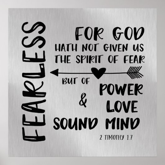 Gott hat uns nicht den Geist der Furcht-Schrift ge Poster (Vorne)