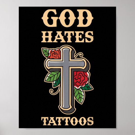 Gott Hates Tattoos Poster (Vorne)