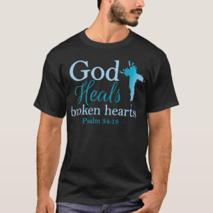 Gott heilt defekte Herzen Psalm-34:18 T-Shirt