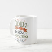 Gott heißt ehrliche Gespräche willkommen Christlic Kaffeetasse (Vorderseite Links)