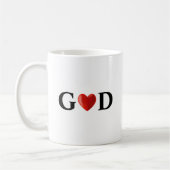 Gott-Herz-Kalligrafie Kaffeetasse (Links)