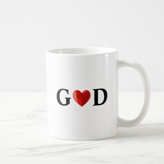 Gott-Herz-Kalligrafie Kaffeetasse (Rechts)