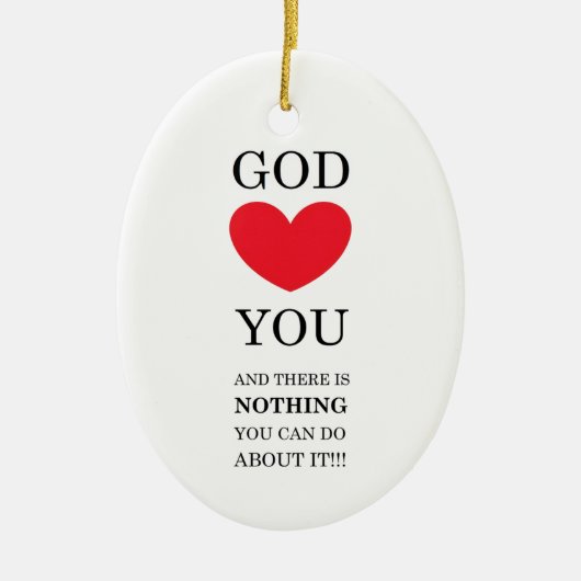 Gott Herz Sie Keramik Ornament (Vorne)