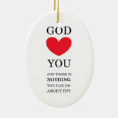 Gott Herz Sie Keramik Ornament (Hinten)
