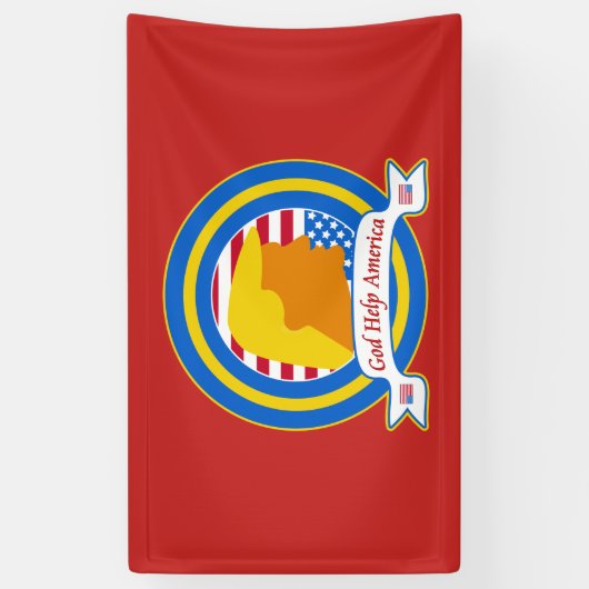 Gott-Hilfe Amerika widerstehen lustigen dem Banner (Vertikal)