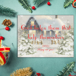 Gott hilft ihnen glückliches neues Jahr Poster