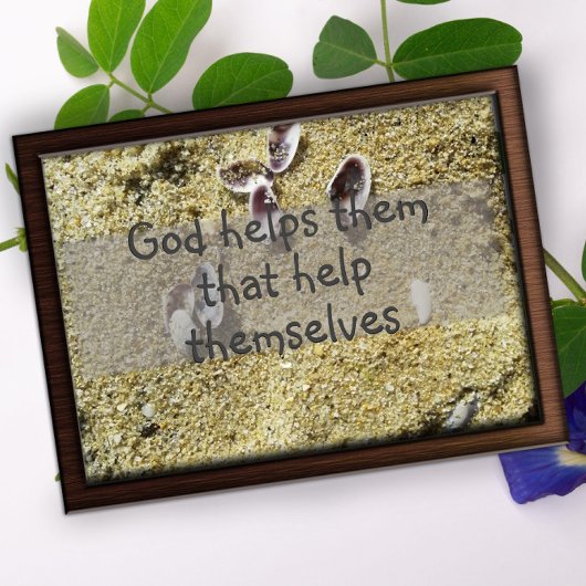 Gott hilft ihnen Weisheit Sprichwort Poster