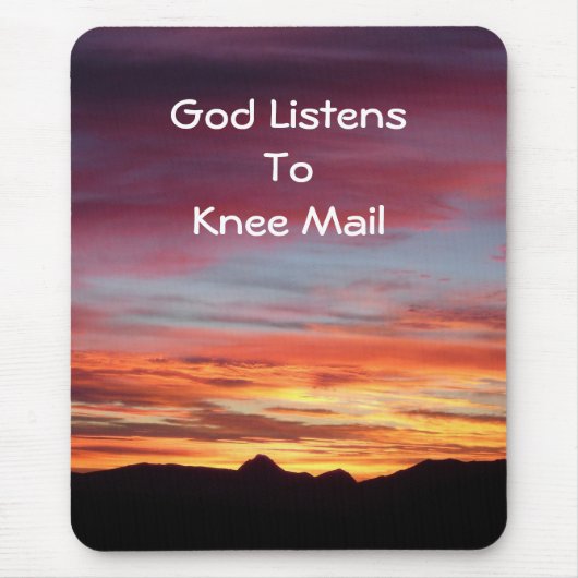 Gott hört zu Knie-Post mousepad (Vorne)