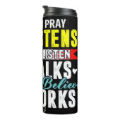 Gott hört zu Redet Wirkt Thermosbecher (Nach rechts gedreht)