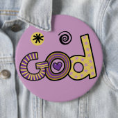 Gott I Doodles I Lila I 6x6 Schaltfläche Button (Beispiel)