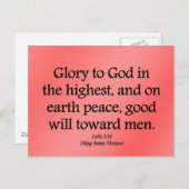Gott im höchsten Luke 2:14 Postkarte (Vorne/Hinten)