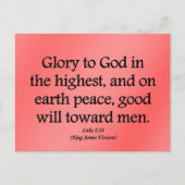 Gott im höchsten Luke 2:14 Postkarte (Vorderseite)