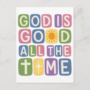 Gott ist allezeit gut Retro Glaube Postkarte