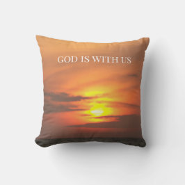Gott ist bei uns - Sonnenuntergangs-Frieden Kissen