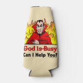 Gott ist beschäftigt, kann ich dir helfen? flaschenkühler (Vorderseite)
