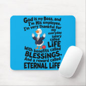 Gott ist Chef Mitarbeiter Süße Ente Christlich Mousepad (Mit Mouse)