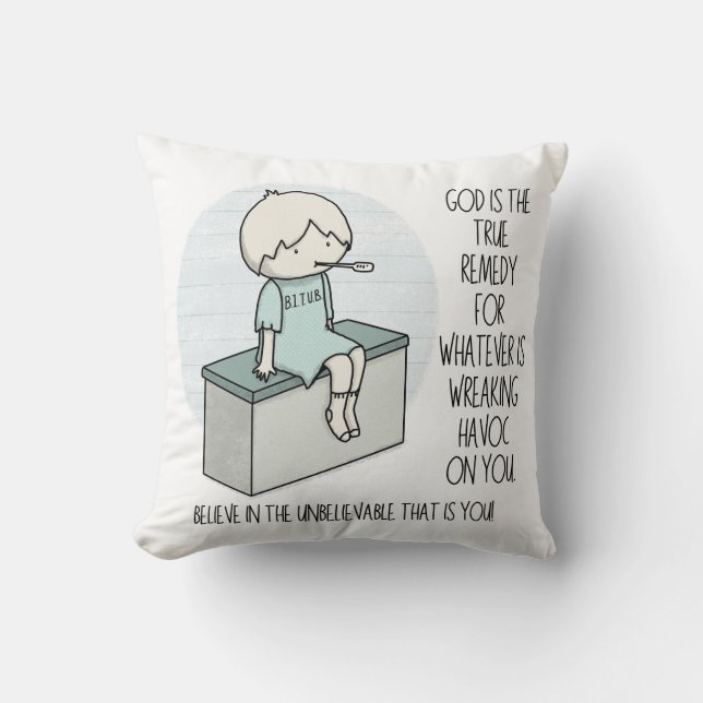 Gott ist das Heilmittel Kissen (Vorderseite)