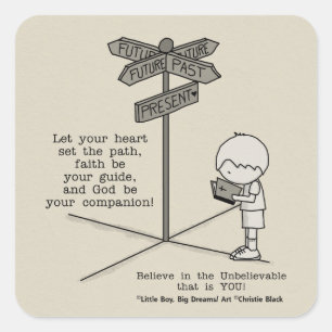 Gott ist dein Begleiter Quadratischer Aufkleber