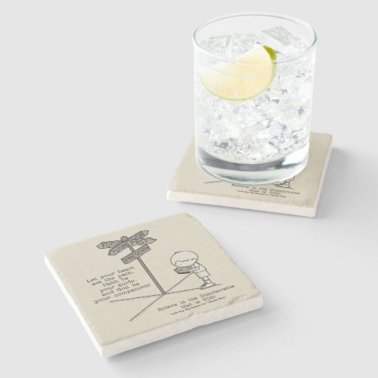 Gott ist dein Begleiter Steinuntersetzer (Seitenansicht)