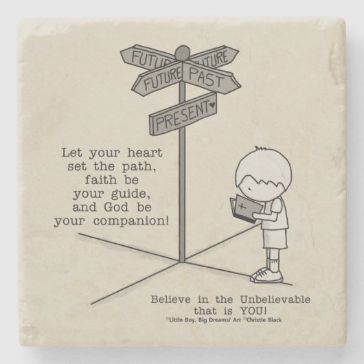 Gott ist dein Begleiter Steinuntersetzer (Vorderseite)