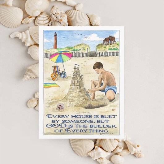 Gott ist der Erbauer Inspiration Postkarte