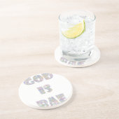 Gott ist die Basis Sandstein Untersetzer (Seite)