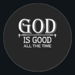 Gott ist die ganze Zeit gut - Christlich Runder Aufkleber<br><div class="desc">Das ist ein großartiges Geschenk für Ihre Familie,  Freunde,  die Jesus Liebe. Sie werden sich freuen,  dieses Geschenk von Ihnen während der Ferienzeit oder an jedem anderen Tag zu erhalten.</div>