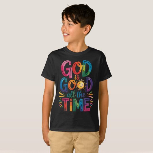Gott ist die ganze Zeit gut Jesus Christus Christl T-Shirt (Vorne ganz)