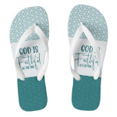 Gott ist die ganze Zeit treu Erwachsene Flip Flops Badesandalen (Fußbett)