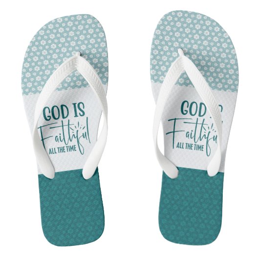 Gott ist die ganze Zeit treu Erwachsene Flip Flops Badesandalen (Fußbett)